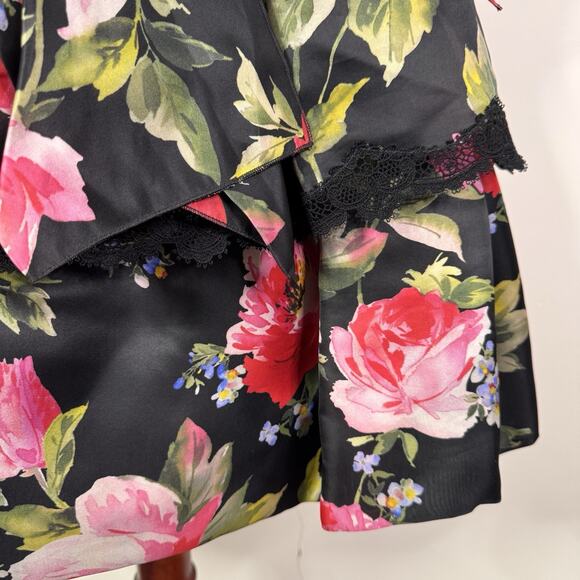 Dolce & Gabbana Runway Dark Floral Ruffle Mini Dress NWT IT 38 US 2 Romantic - Picture 5 of 16